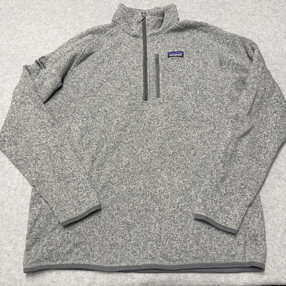 Patagonia Better Sweater Mens XL Gray 1/4 Zip Fleece Pullover Logo Outdoor